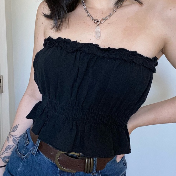 Black Strapless Top - Picture 1 of 6